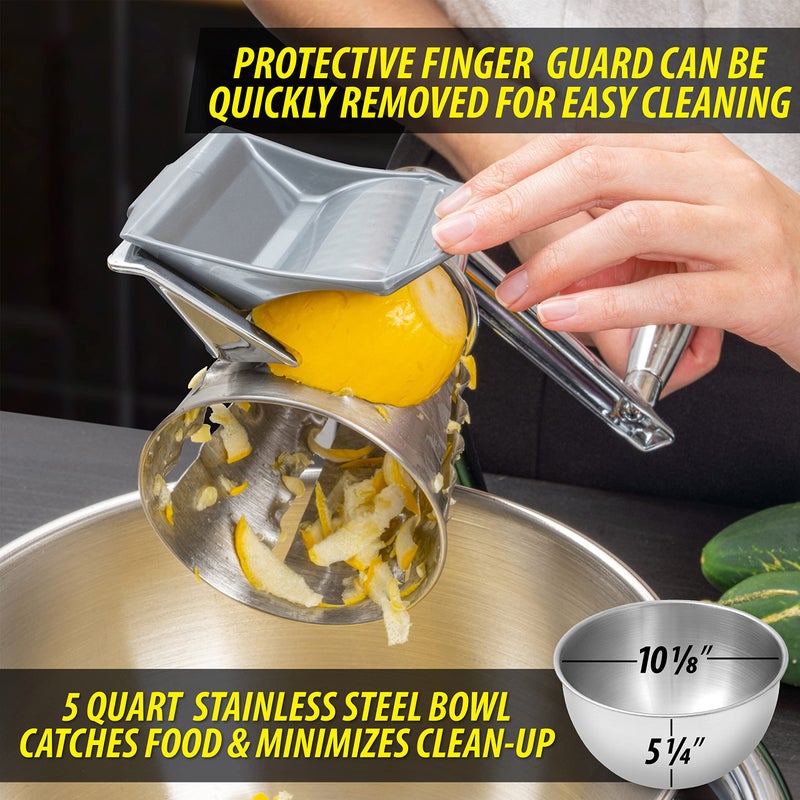 Maxam Vegetable Chopper, Dynamic Food Processor with Stainless-Steel Shredders With 5 Quart Mixing Bowl - Image 5